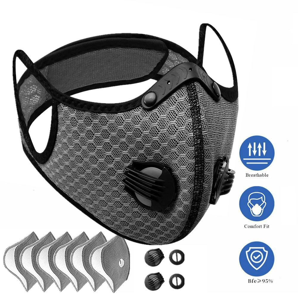 Half Face Cover Respirator Mask W/ Filters Anti Air Pollution Reusable Facepiece