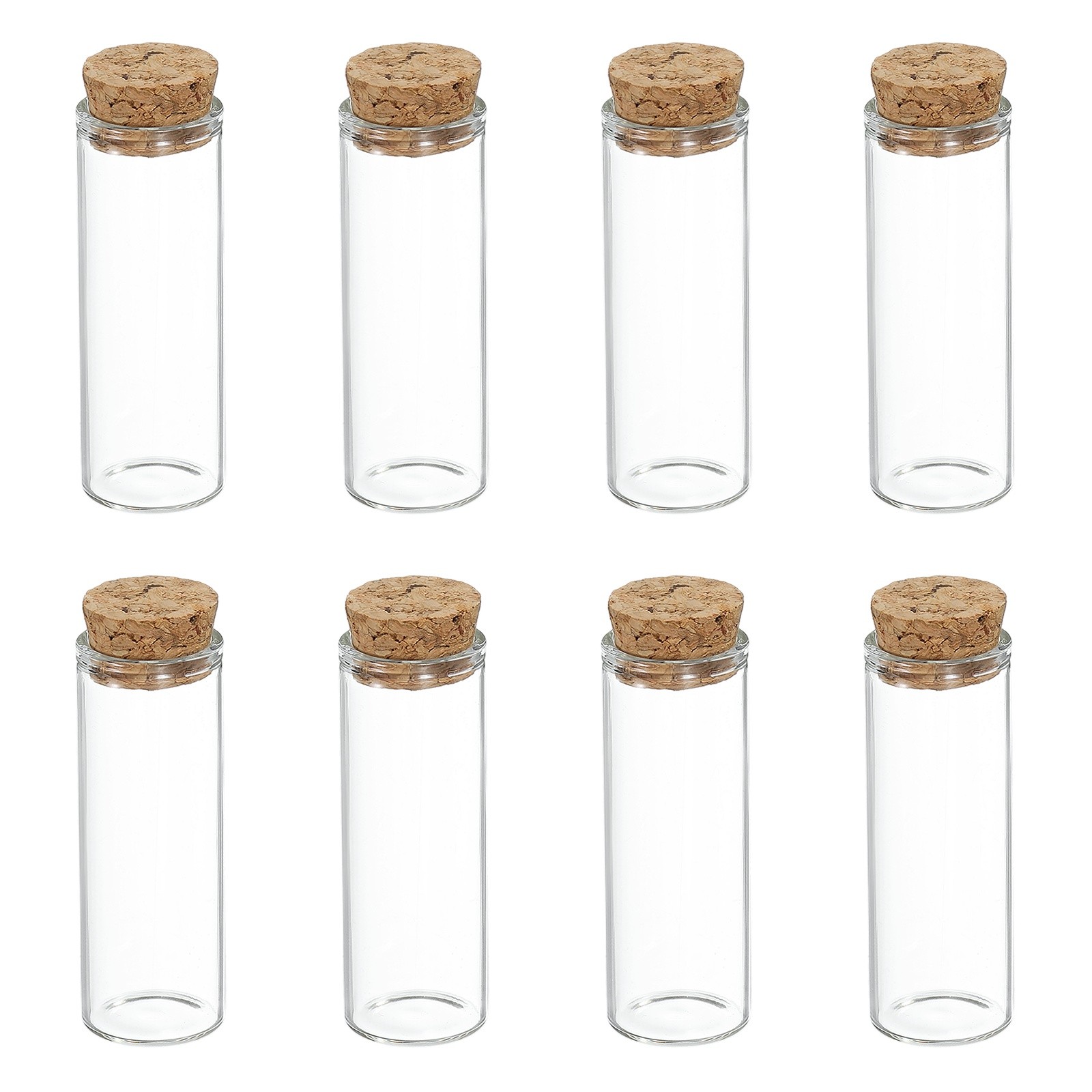8Pcs Mini Glass Bottles with Cork Stoppers 12ml Small Clear Glass Jars
