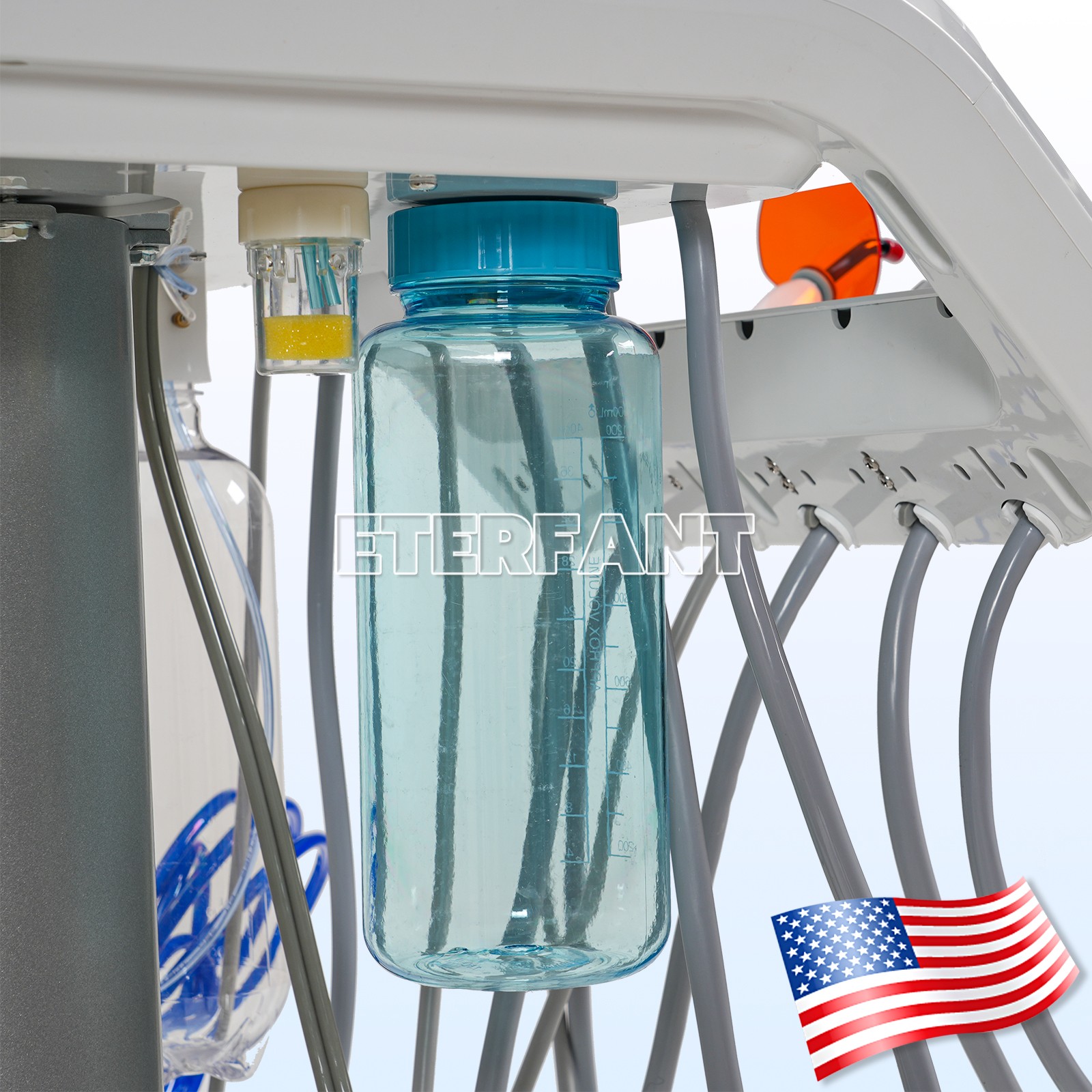 Dental Portable Mobile Delivery Unit 4 Holes with Air Compressor Suction System