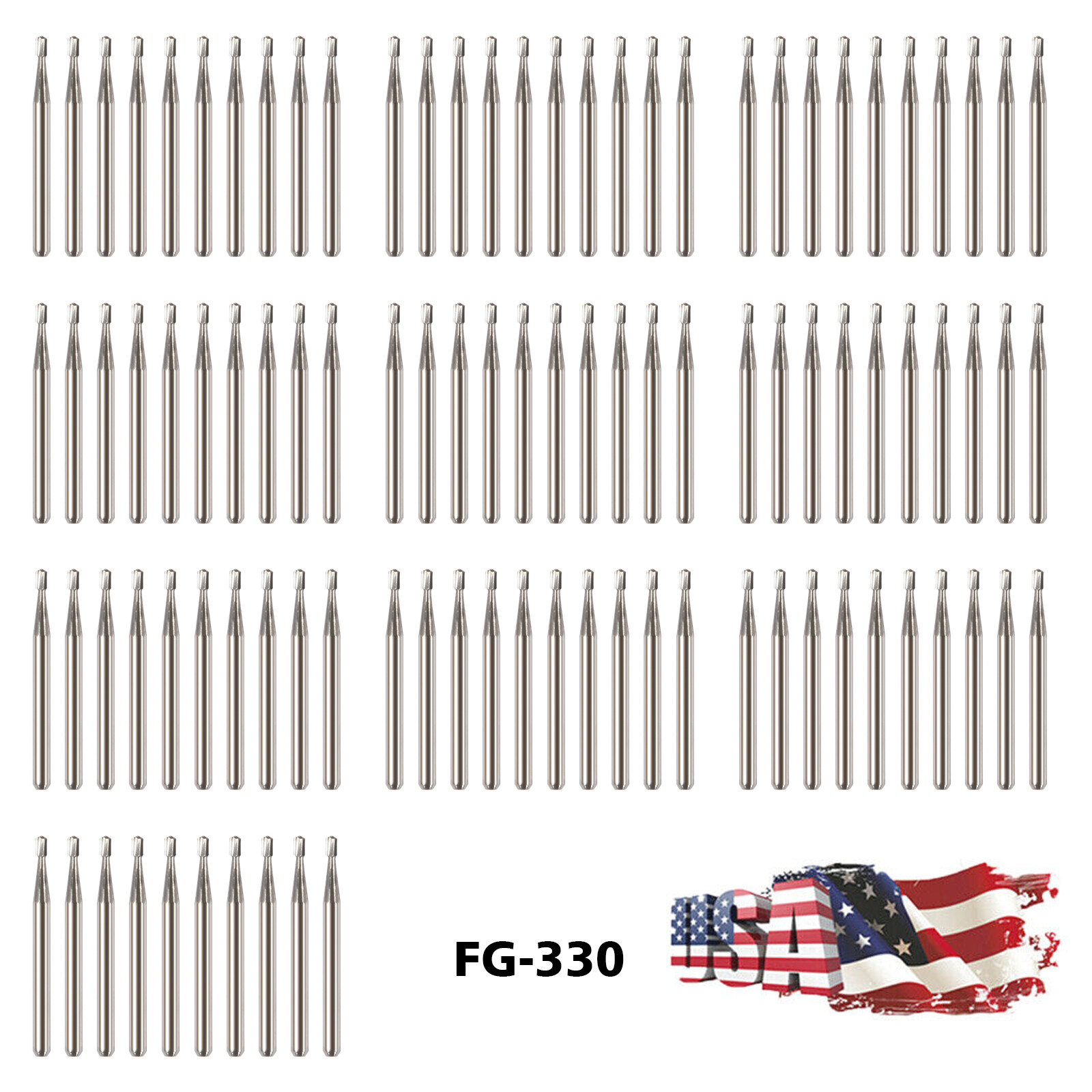 10-100PCS Dental Tungsten Carbide Steel Burs FG-330 for High Speed Handpiece