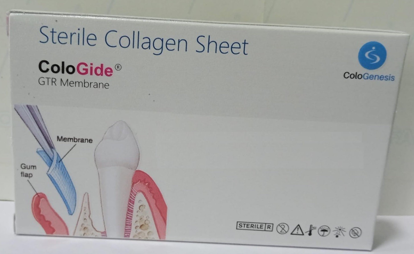 DENTAL COLO GIDE STERILE COLLAGEN SHEET GTR MEMBRANE 10 X 15 mm Material