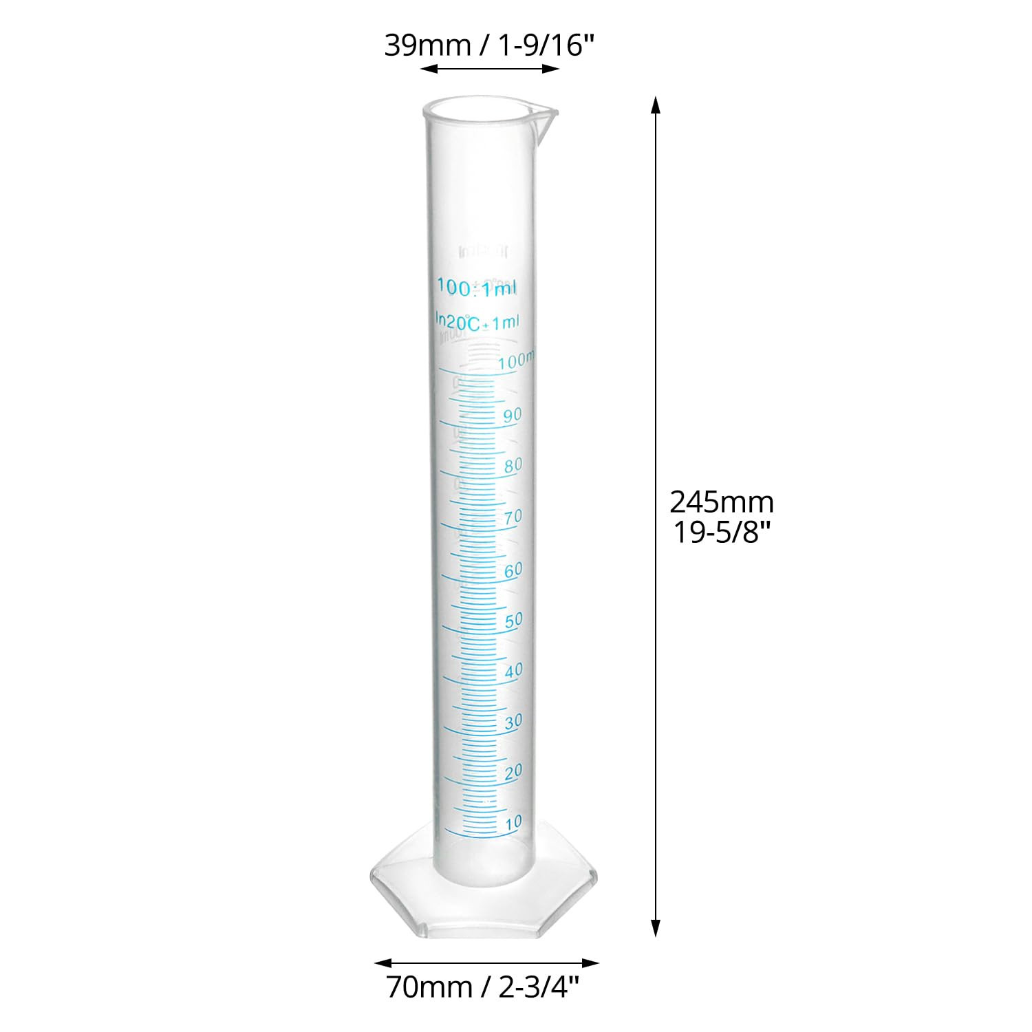 20 Pack 100ml Polypropylene Plastic Beakers Hex Base Dual Scale Projects