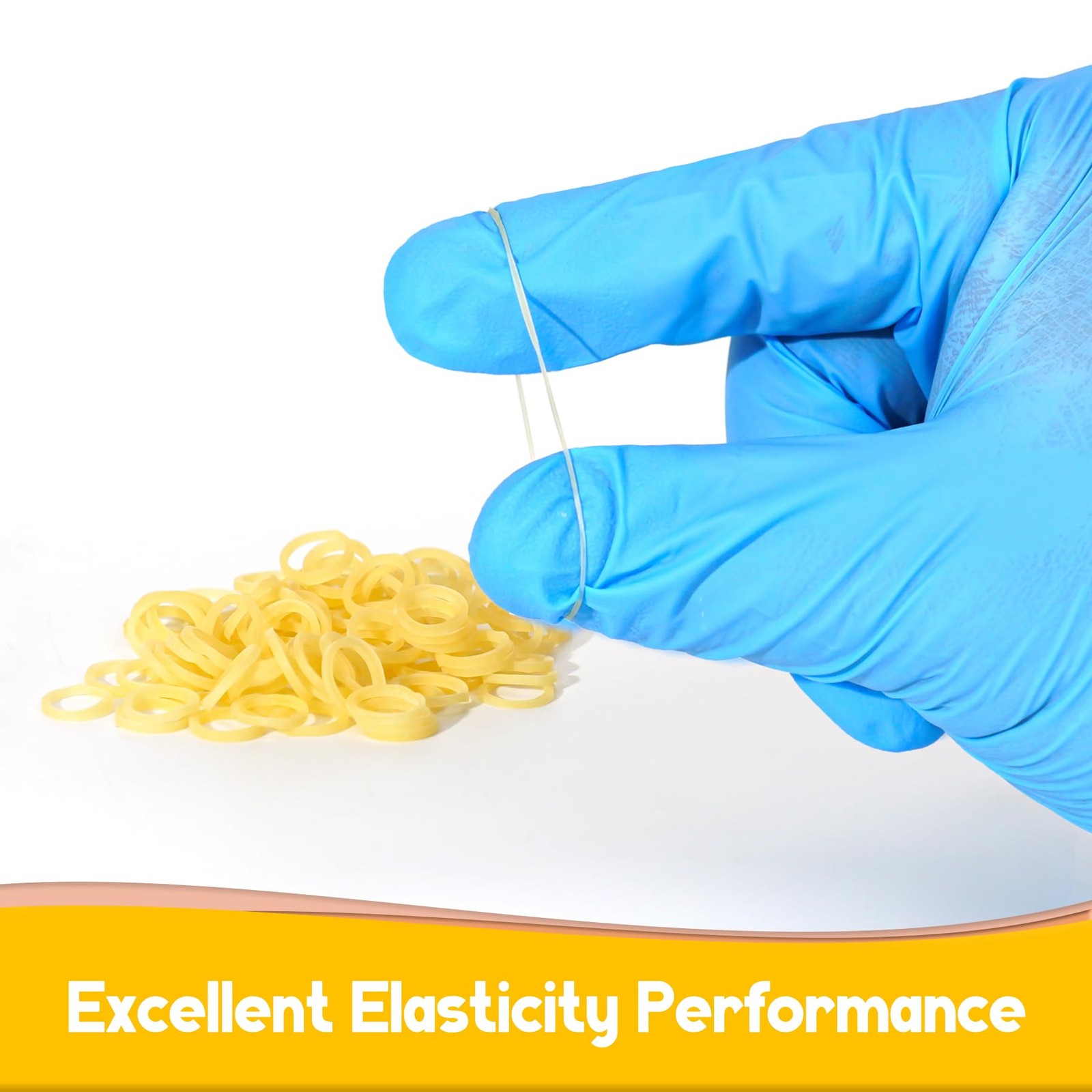 500 Pcs Orthodontic Elastic Rubber Bands, 3.5 1/8″,Chipmunk, Light Yellow