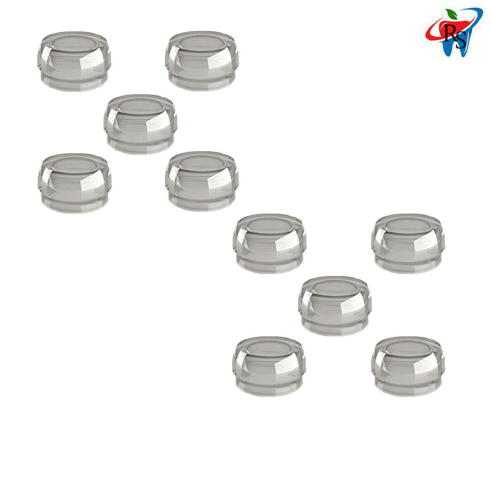 10pcs Dental Clear Silicone Caps Standard Retention 1800gr For Loc In Attachment