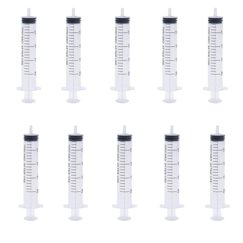 2-20Pcs 1Ml-10Ml Plastic Reusable Syringe for Measuring Nutrient Hydroponics Kit