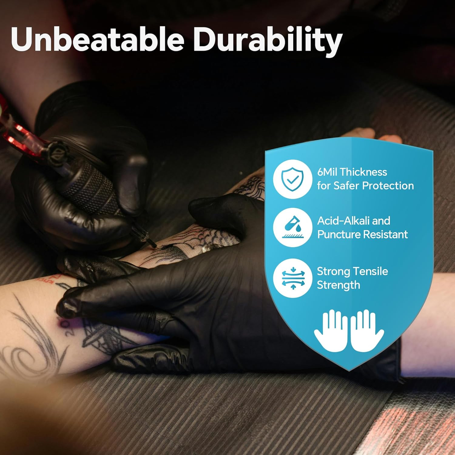 HEAVY DUTY 6 Mil Nitrile Black Gloves Disposable Latex Free Rubber Cooking Clean