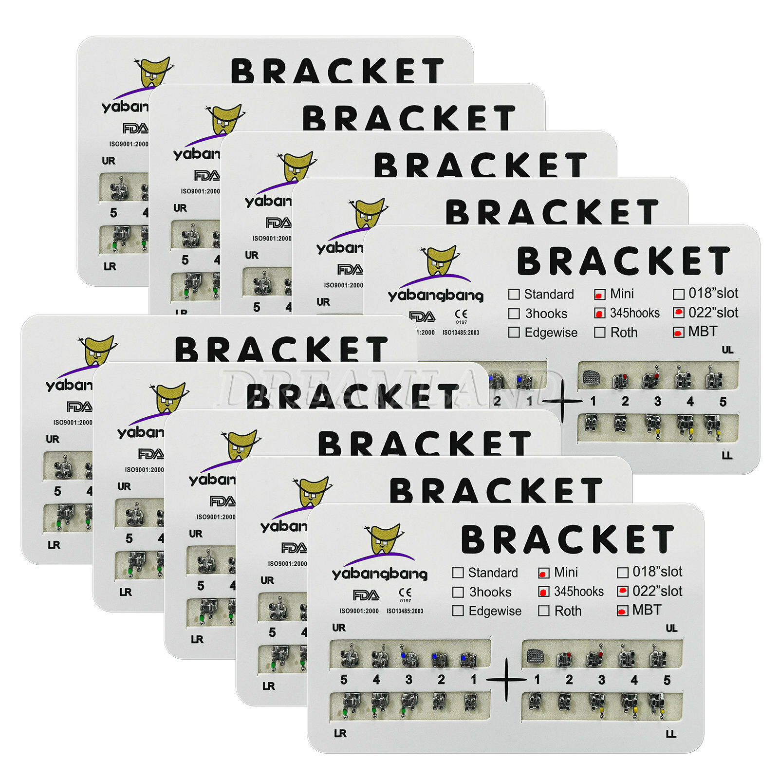 Dental Metal Brackets braces Mini/Standard MBT/Roth 022/018 Hooks 3/345