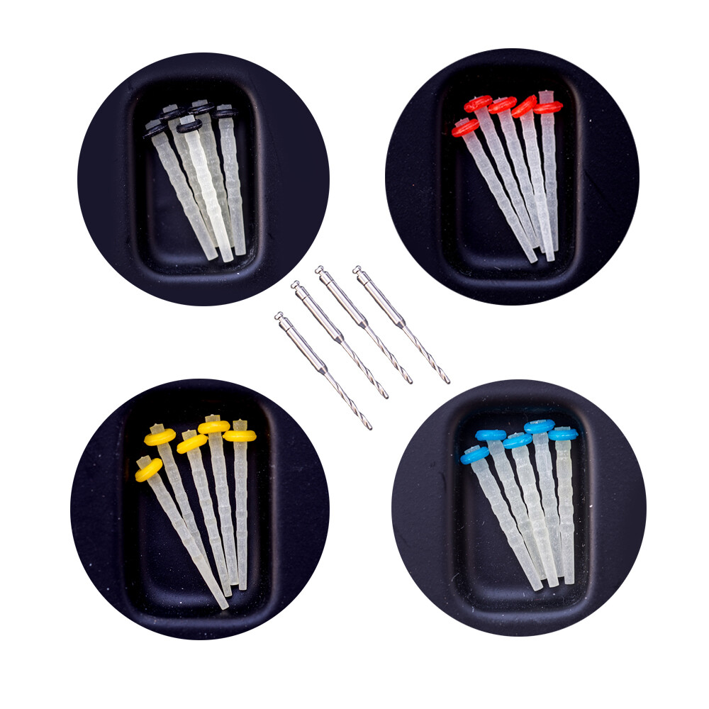 Dental 65%Fider Endo quartz Fiber Resin Post Pile 4Size Mixed EASYISNMILE