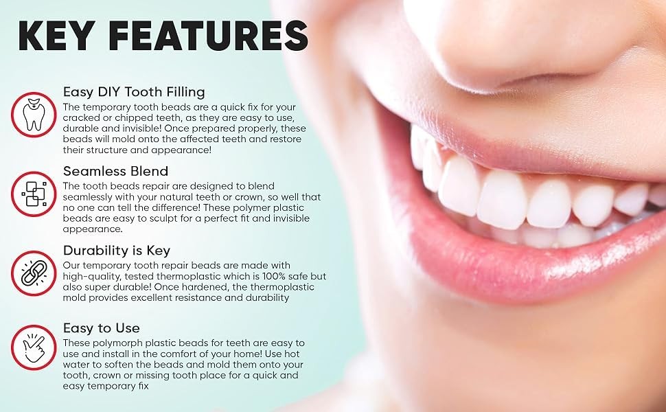 Thermoplastic Beads for Teeth Repair– DIY Tooth Filling – 60 Gram