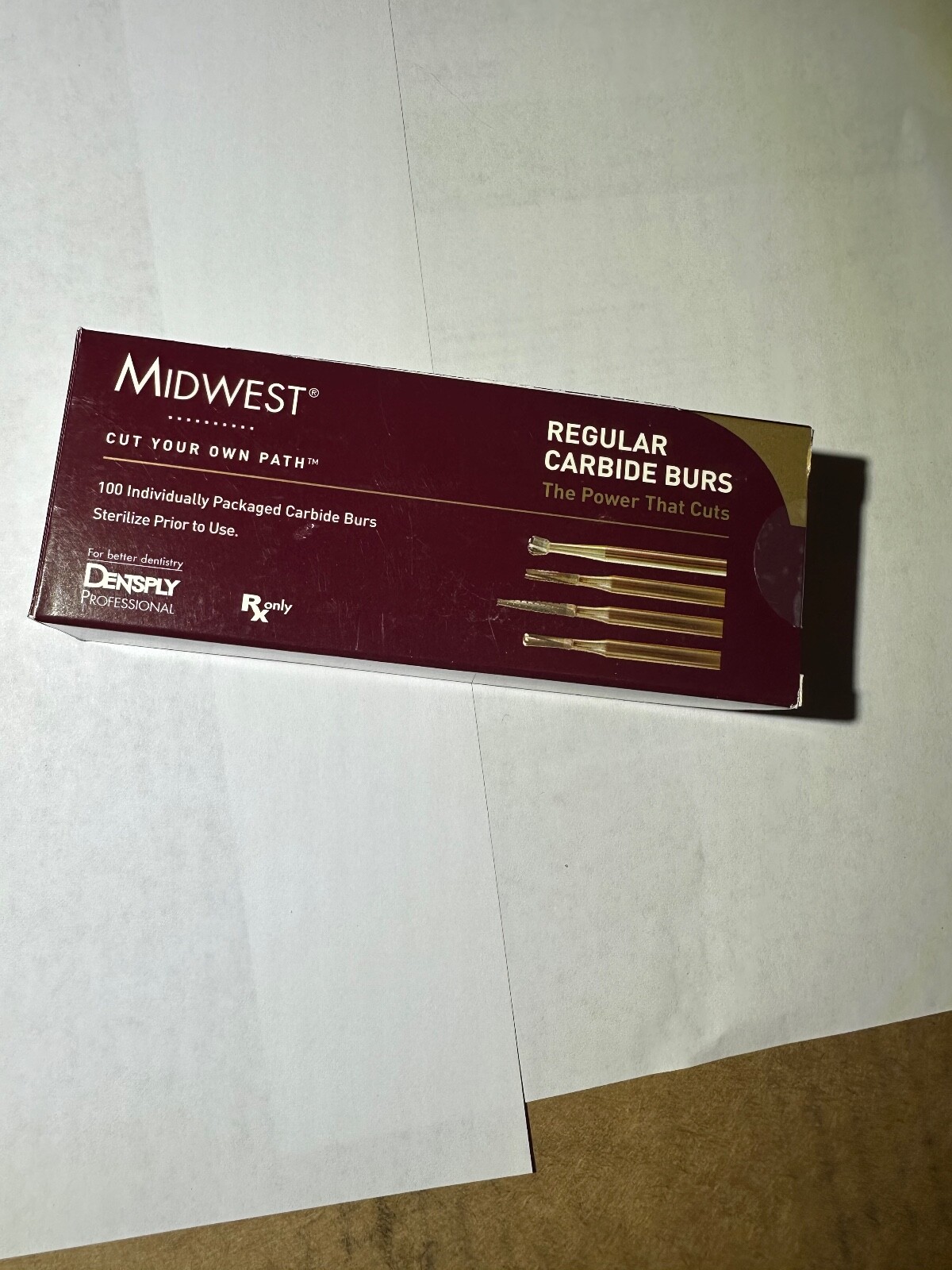 NEW Genuine Midwest Regular Carbide Burs 100 pack by DENTSPLY LA1/2