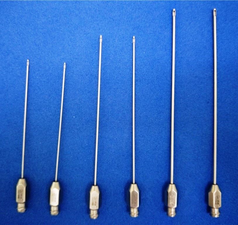 Micro Liposuction Tools Cosmetic Facial Fat grafting Cannulas Set of 6P Luerlock