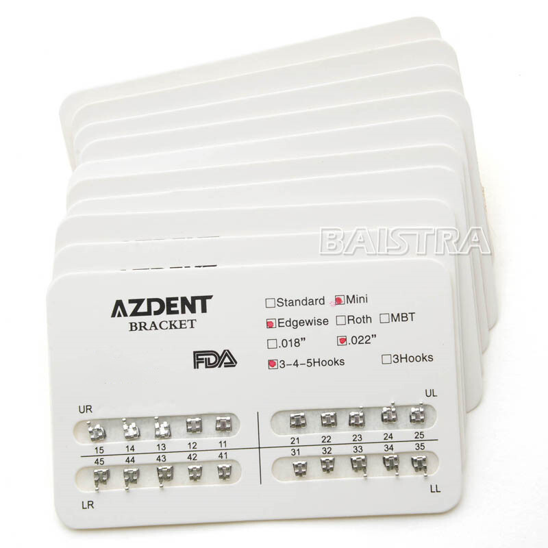 Dental Orthodontic Brackets Brace Standard Mini MBT Roth Slot 018/022 with Hooks