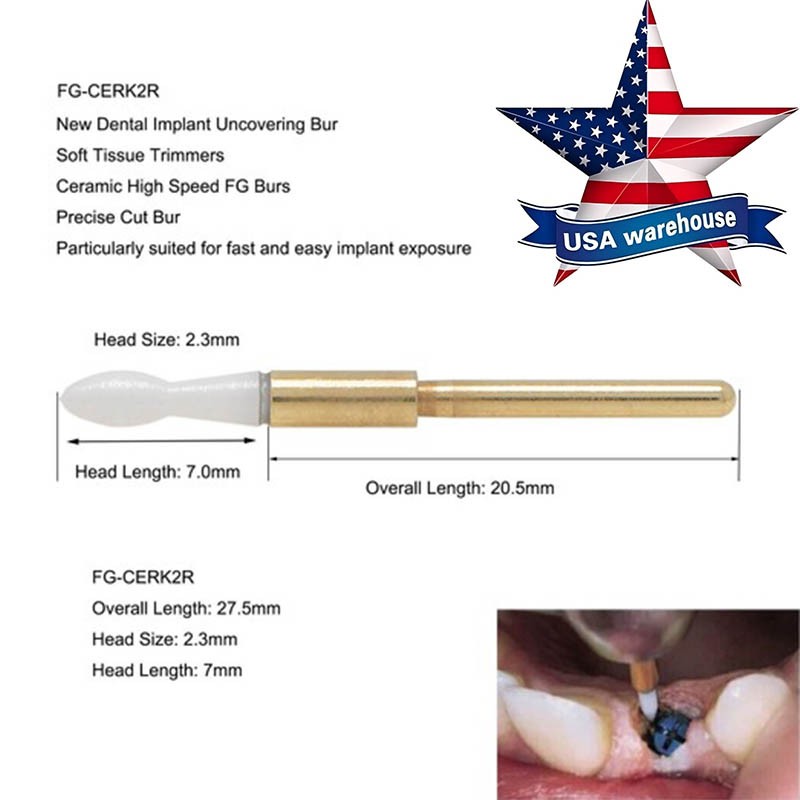 3PCS Dental Surgical Ceramic Soft Tissue Trimmer Bur for Gingivectomy – FG 2.3mm