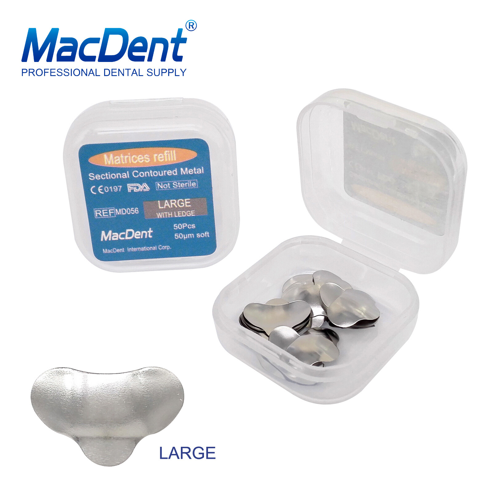 50Pcs/box MacDent Dental Sectional Contoured Matrices Matrix Bands Refill S/M/L