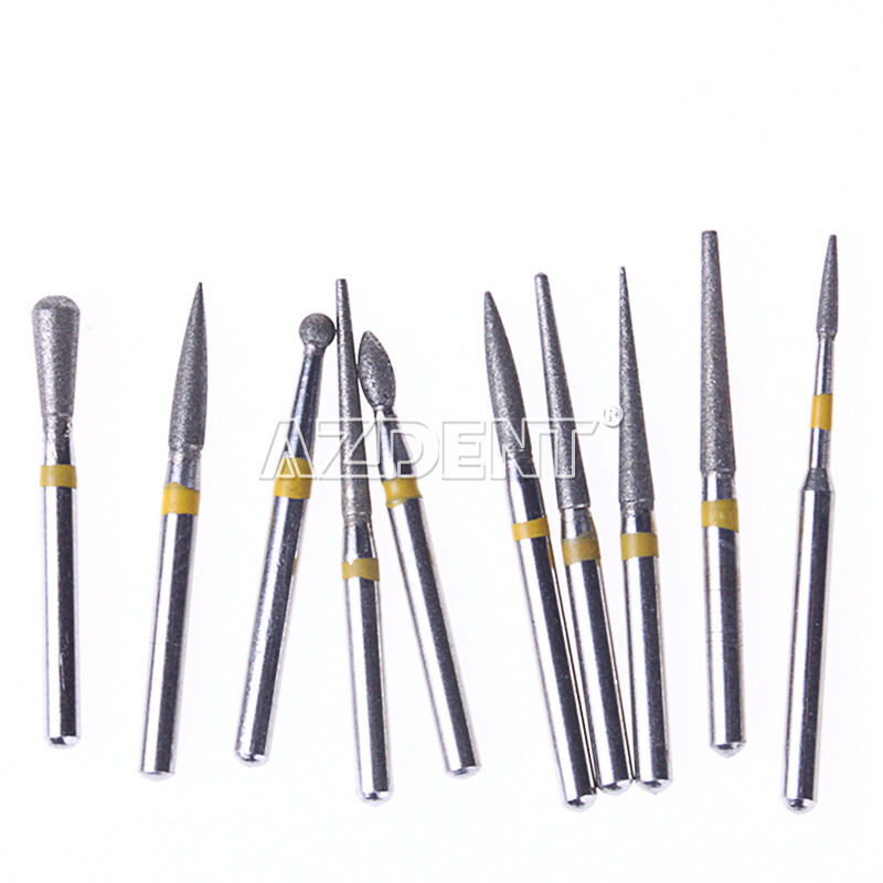 14 Type AZDENT Dental Diamond Burs Drills Kit FG101-114 for High Speed Handpiece