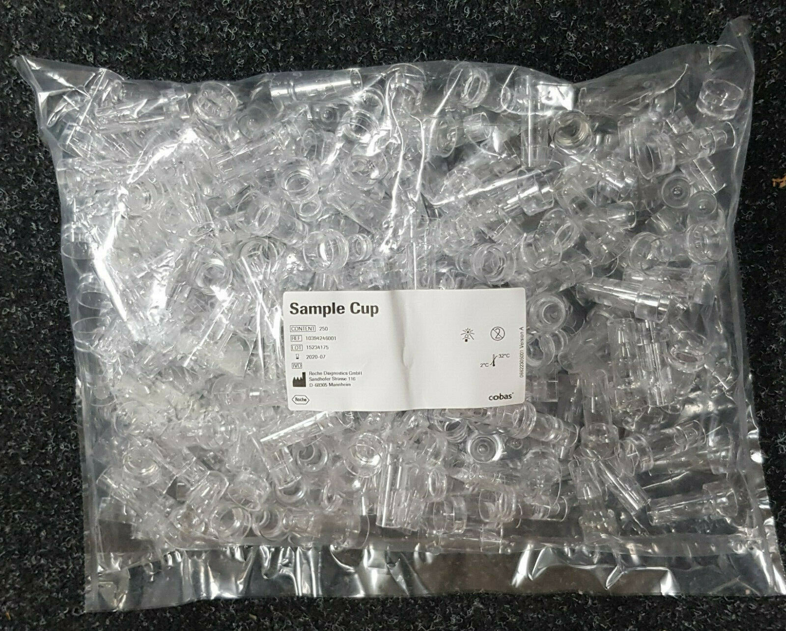 Sample Cup, 3mL, polystyrene , 250/bag, #10394246001