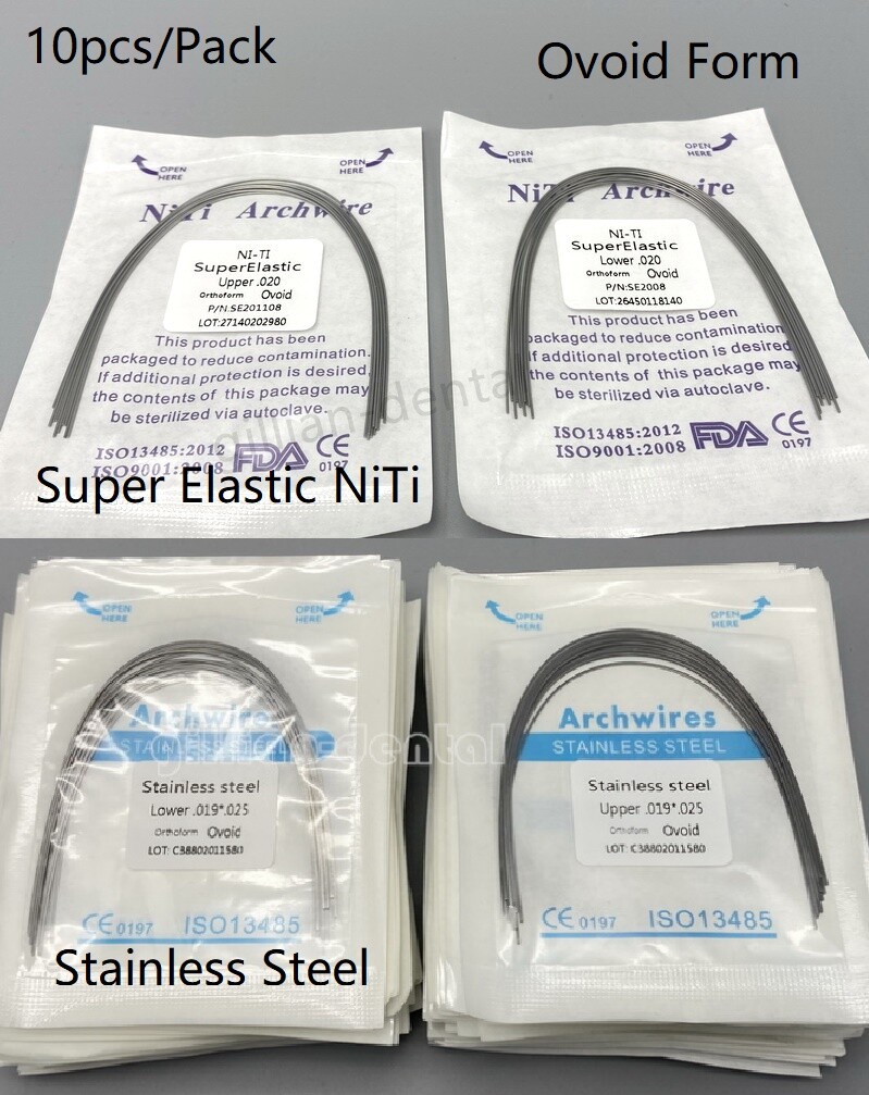 Dental Ortho S.S Super Elastic Niti Arch Wires Ovoid Form Round/Rectangular
