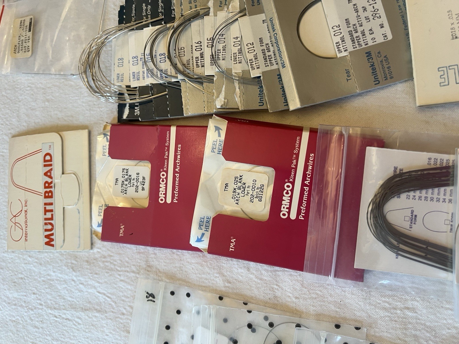 Ortho Archwires Lot Ormco 3M Unitek GAC NiTi SS Mixed Sizes 100+ Packs VTG