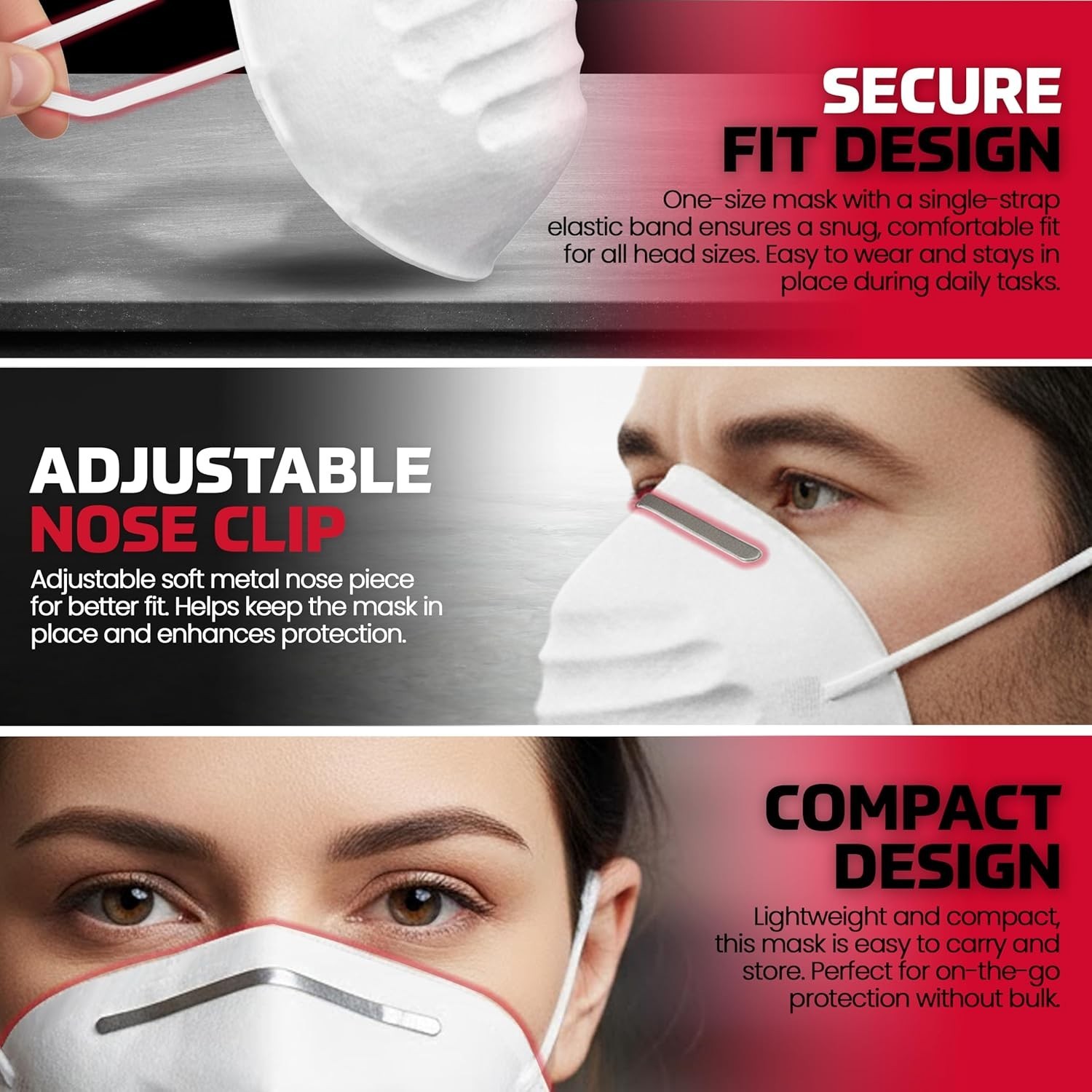 SAS Safety Nuisance Dust Mask 50 Pack Adjustable Respiratory Protection Masks