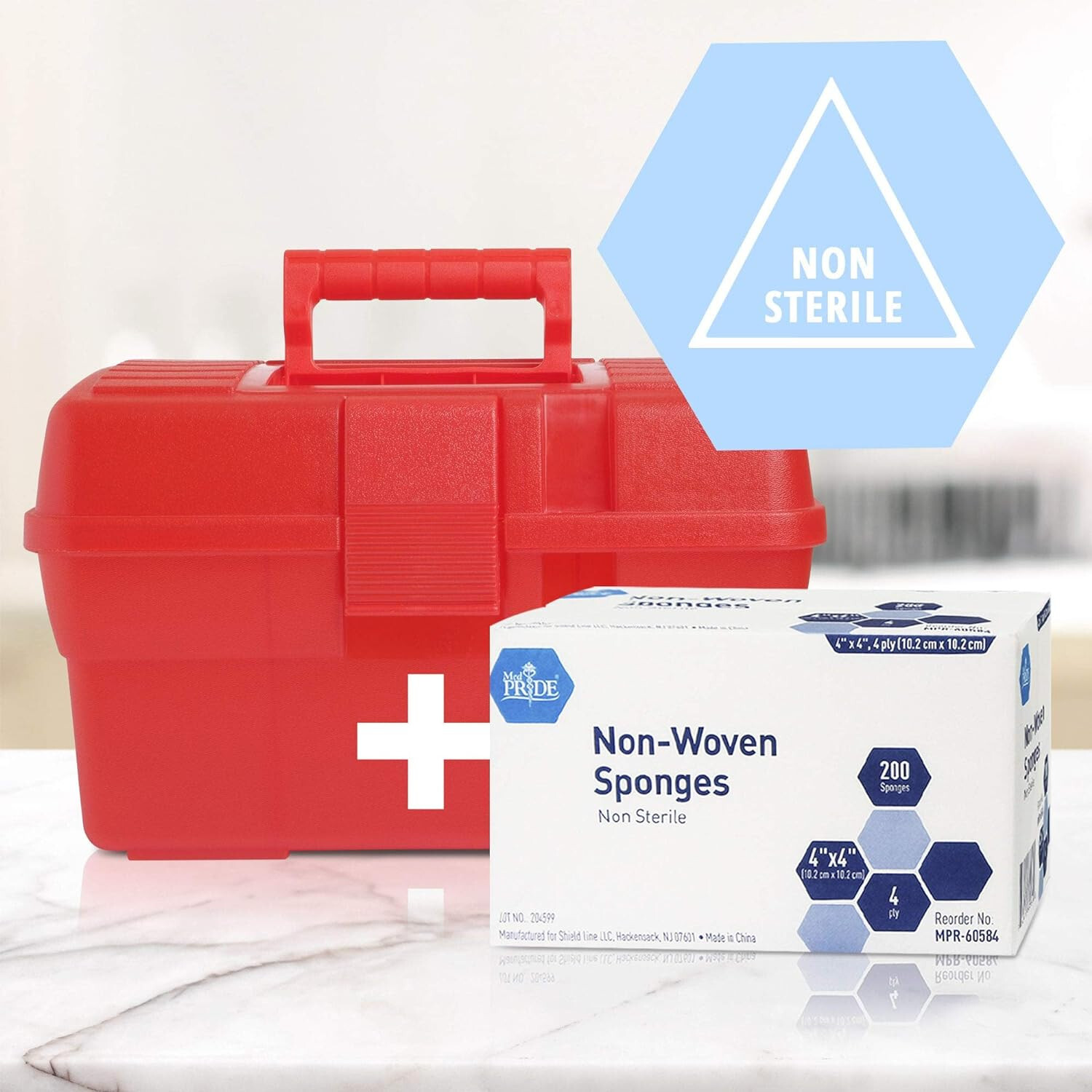 29 pcs/ Mini First Aid Kit Clear Blue Plastic Case For School, On The Go Kit