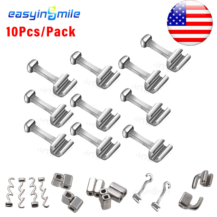 10pcs Dental Orthodontic Crimpable Hooks Stainless Steel Size Option Easyinsmile