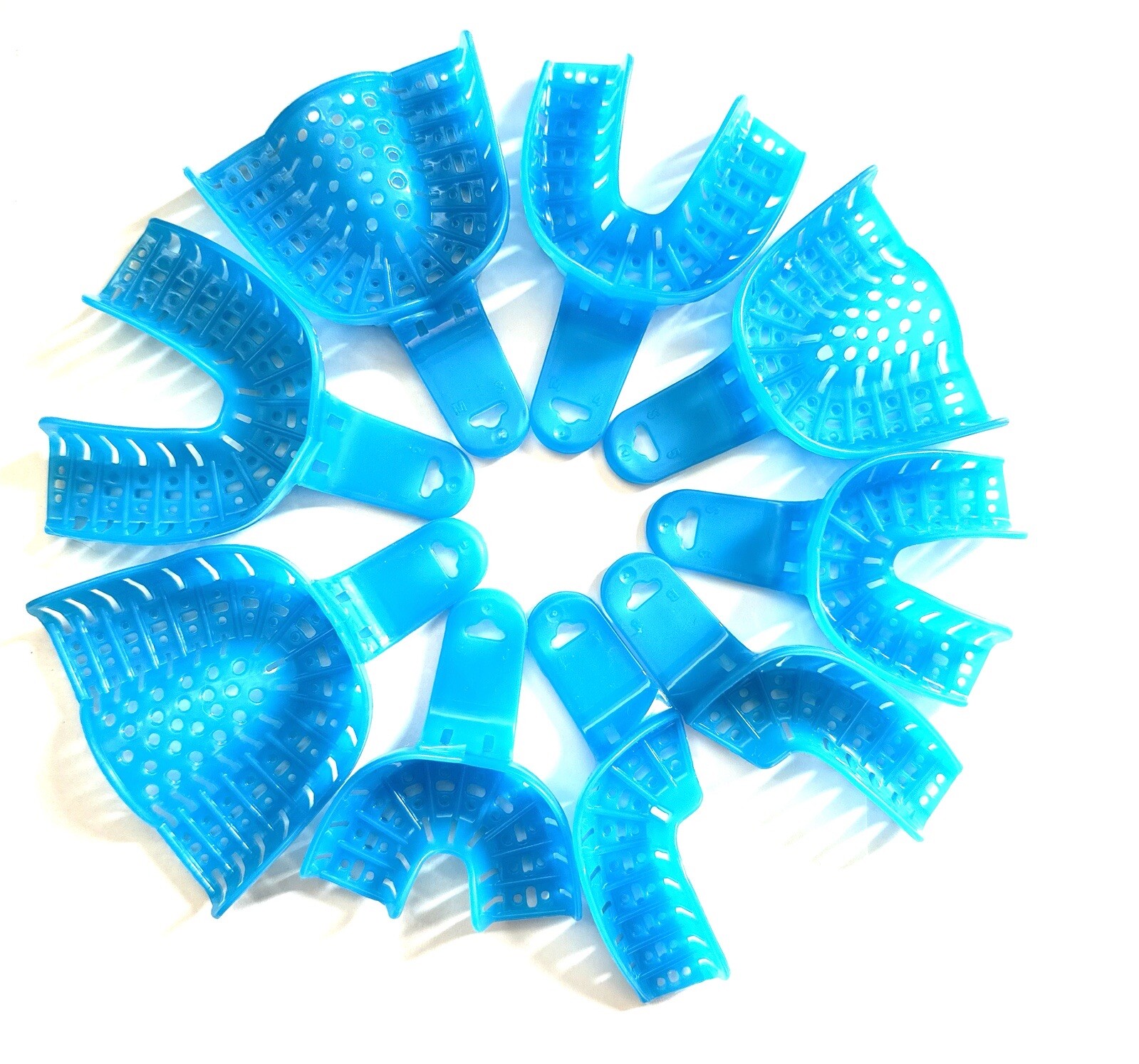 Dental Disposable Impression Trays Perforated Autoclavable Size 1-9