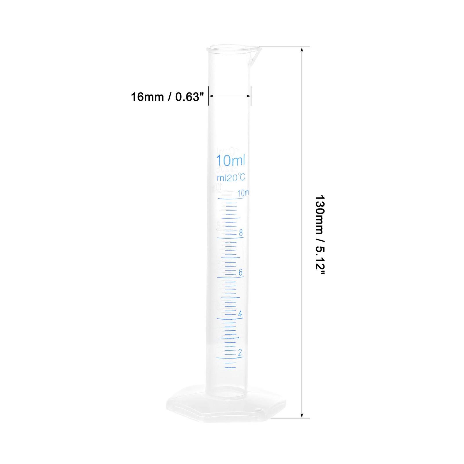 uxcell Plastic Graduated Cylinder 10ml Measuring Cylinder Science Test Tube B…