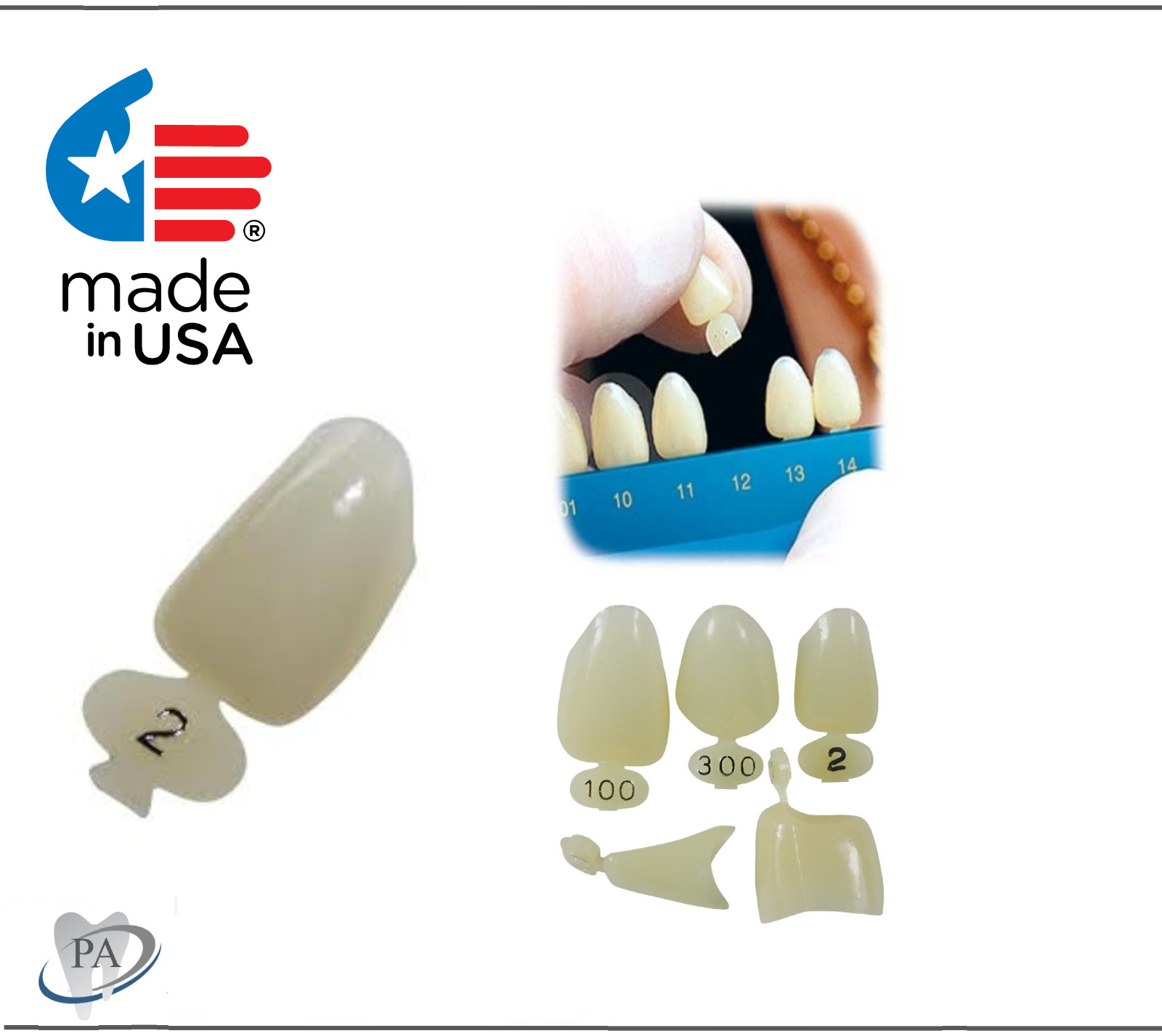 Dental Temporary Crowns Polycarbonate Crowns For Anterior & Bicuspid Teeth, 5/Pk