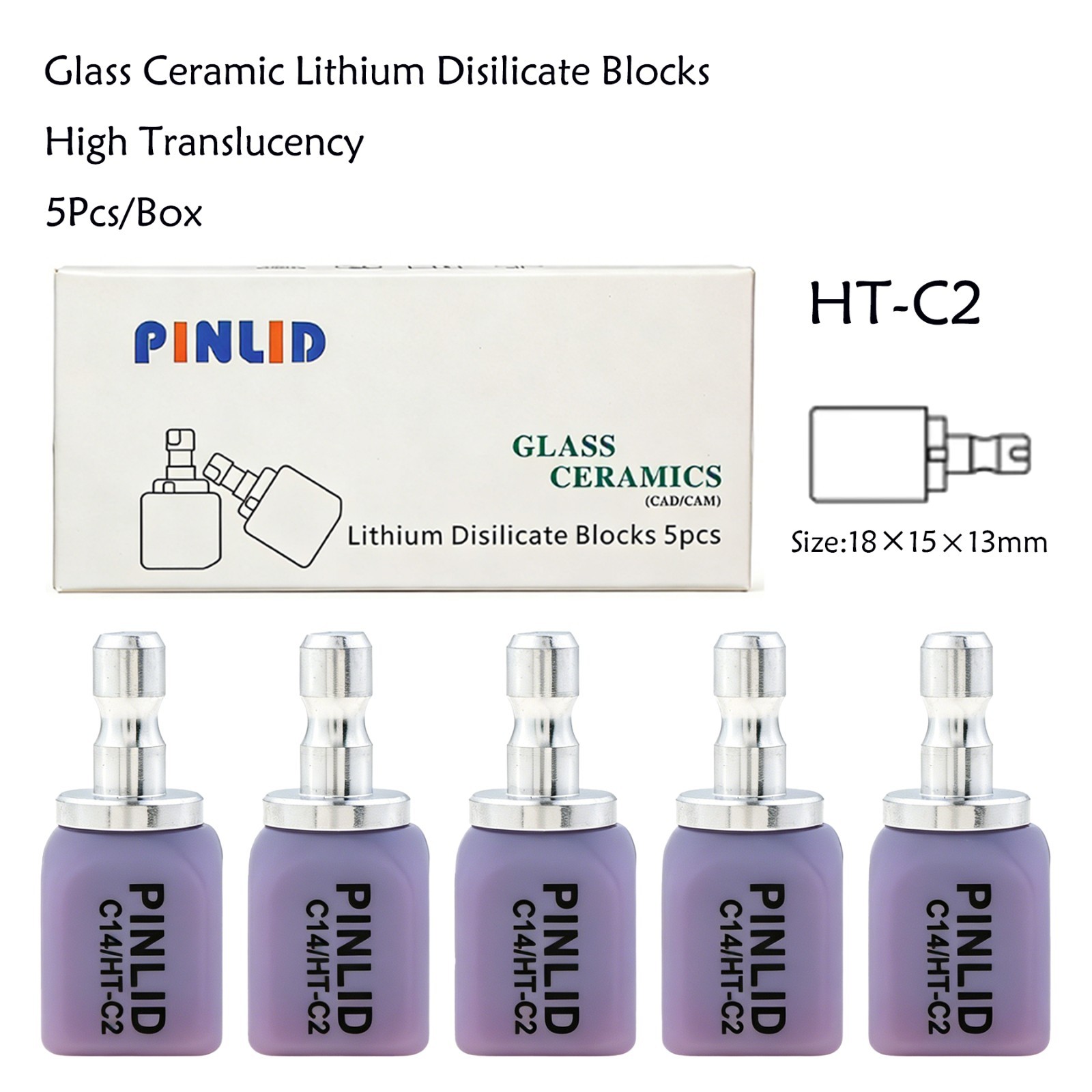 US C14 Dental Emax Glass Ceramic Block HT Lithium Disilicate CAD/CAM CEREC Block