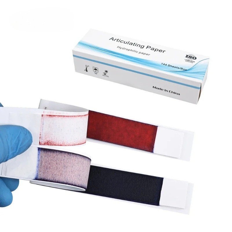144Sheets/1Box Dental Articulating Paper Lab Products Teeth Care Red/Blue Strips