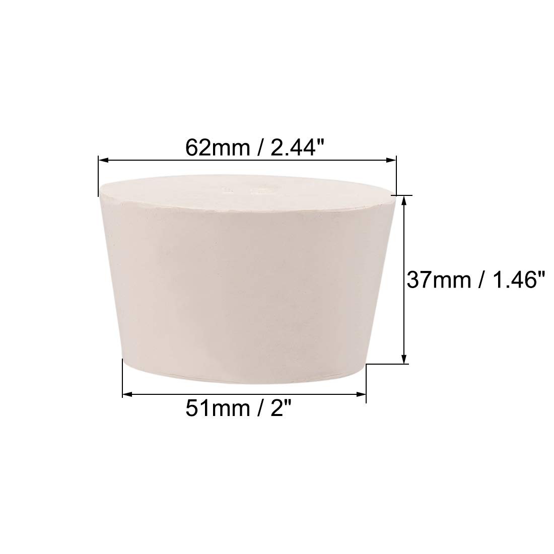 uxcell White Tapered Shaped Solid Rubber Stopper for Lab Tube 51x62x37mm