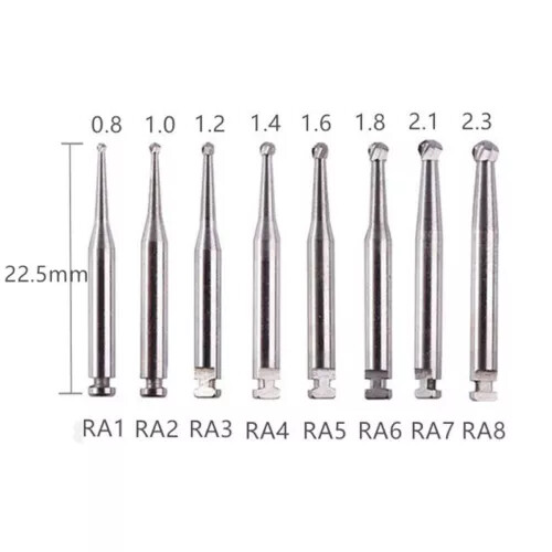 1-10 packs Burr Dental Round Latch Carbide Bur 22.5mm RA 1 For Slow handpiece u