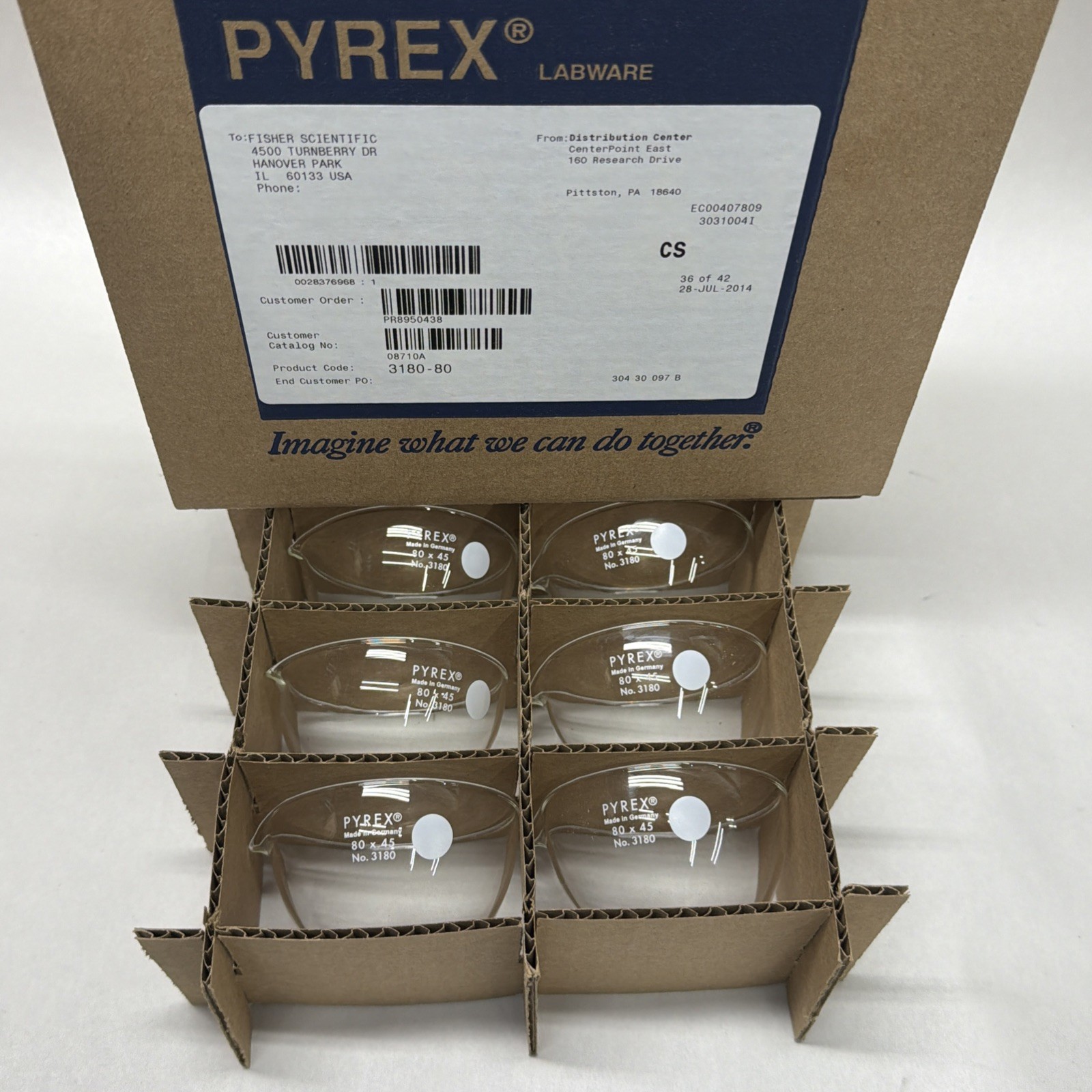 Corning Pyrex 3180-80 Glass Evaporating Dish 140ml Scientific Lab Supply