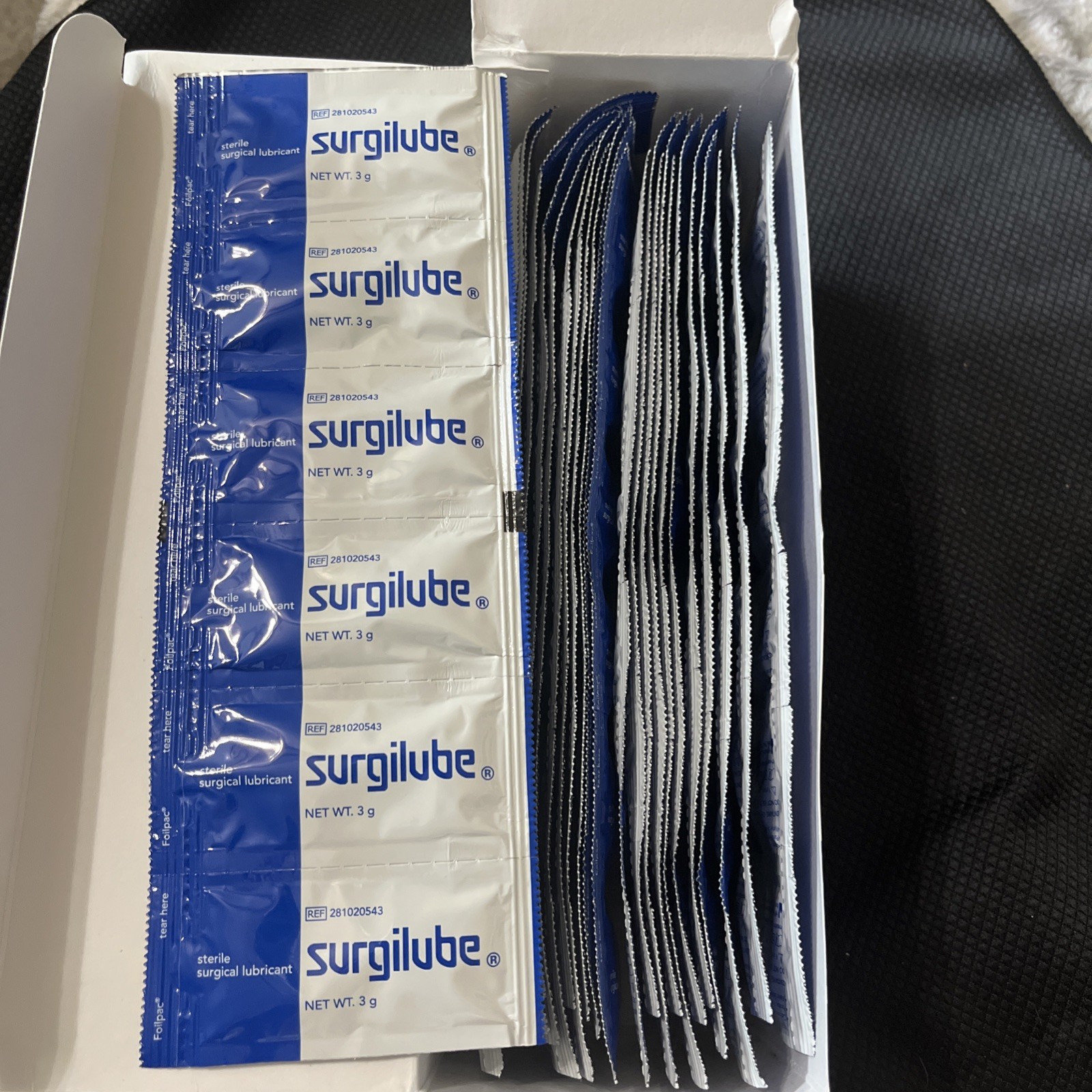 Surgilube Surgical Lubricant Sterile Jelly Foil Pac 3g – 144 Single Use Packets