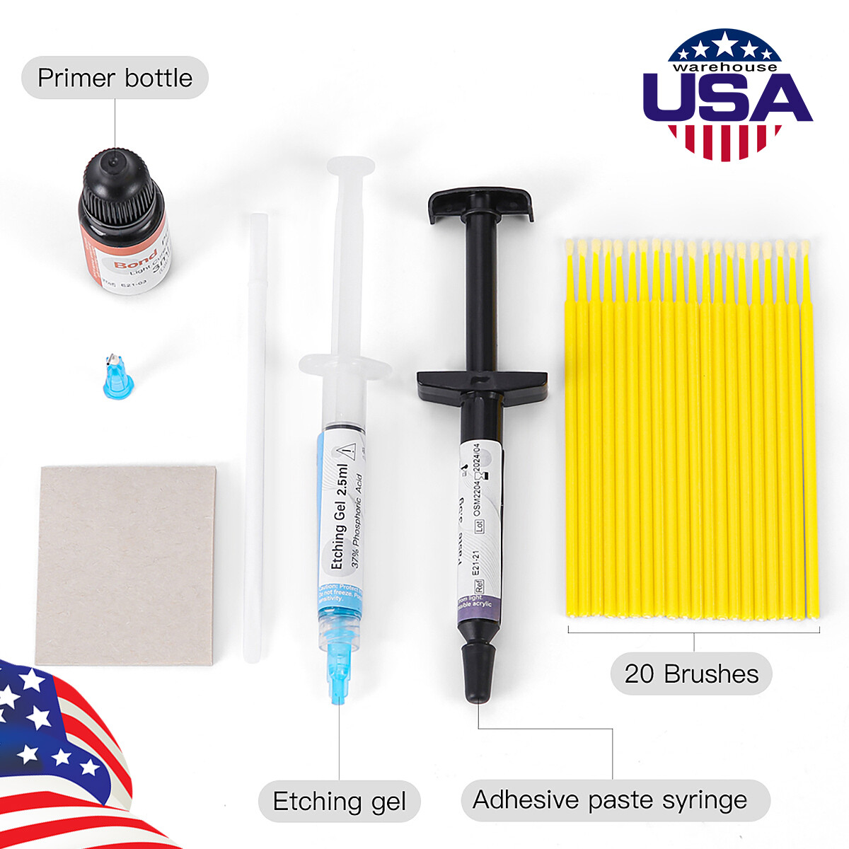 Dental Orthodontic Light Cure Composite Syringe Kit Bonding System Adhesive Set