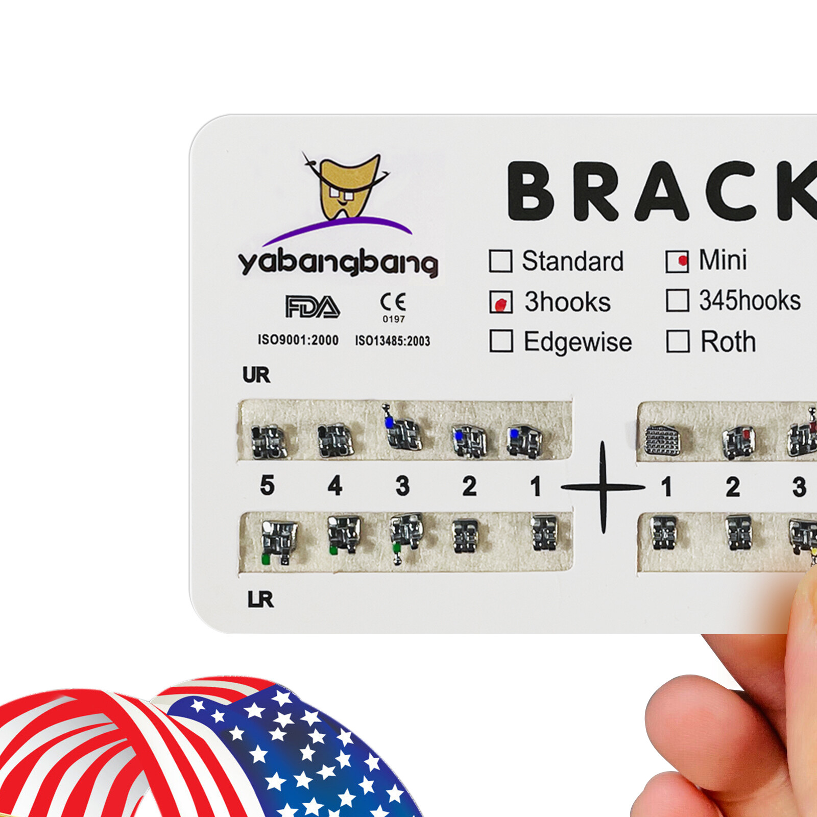 10-200 Packs Dental Orthodontic Brackets Brace Metal Mini MBT.022 Hook 3 Ua