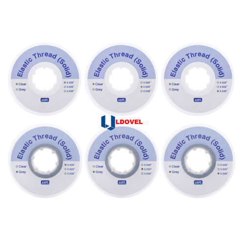 25feet/Roll Solid Elastic Thread Dental Ortho Clear Powerful 020 025 030 Gray