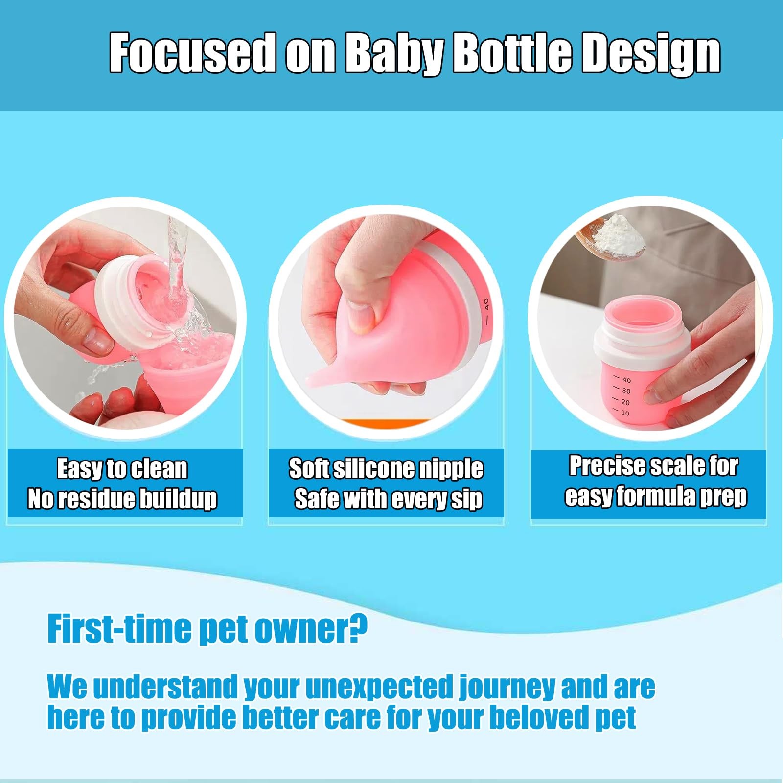 Kitten Bottles for Nursing,Puppy 1 Count (Pack of 1), Green