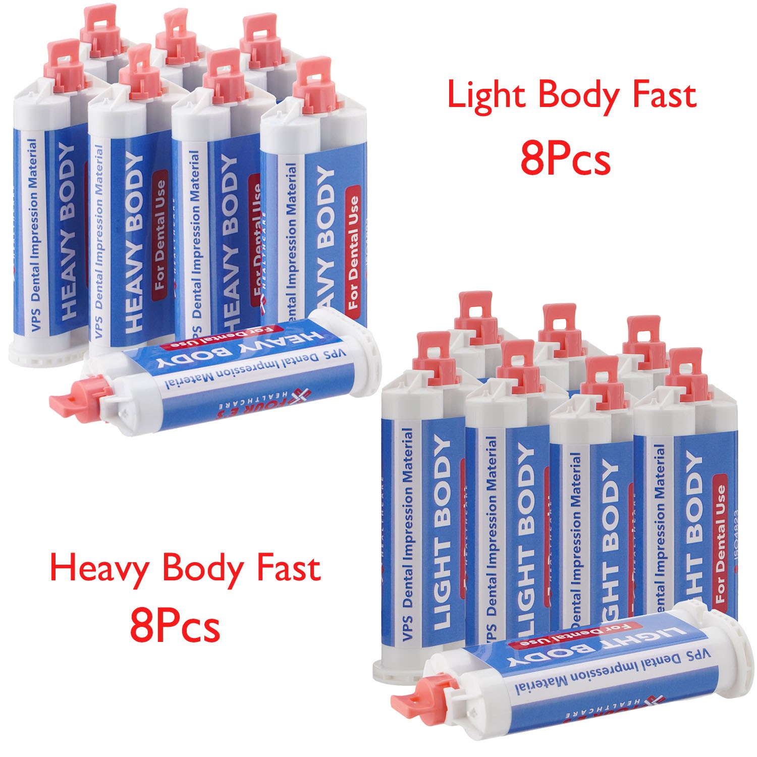 Set of 24 Dental Impression Material 50ml VPS Heavy & Light Body Fast Set US