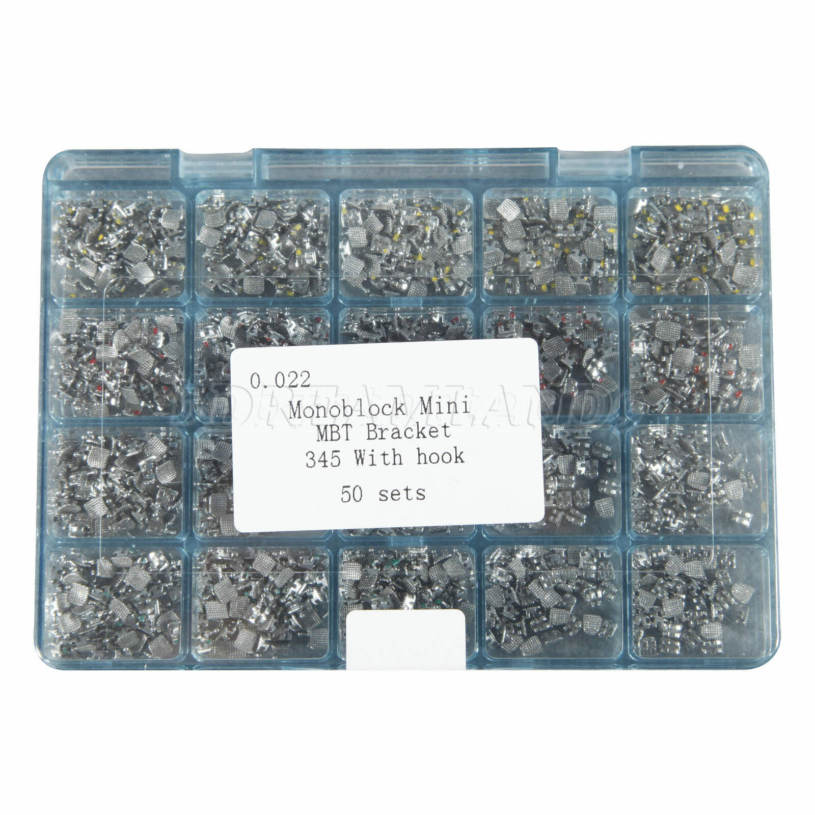 1000pcs Dental Orthodontics Monoblock Brackets Brace MINI MBT.022 345 Hooks M