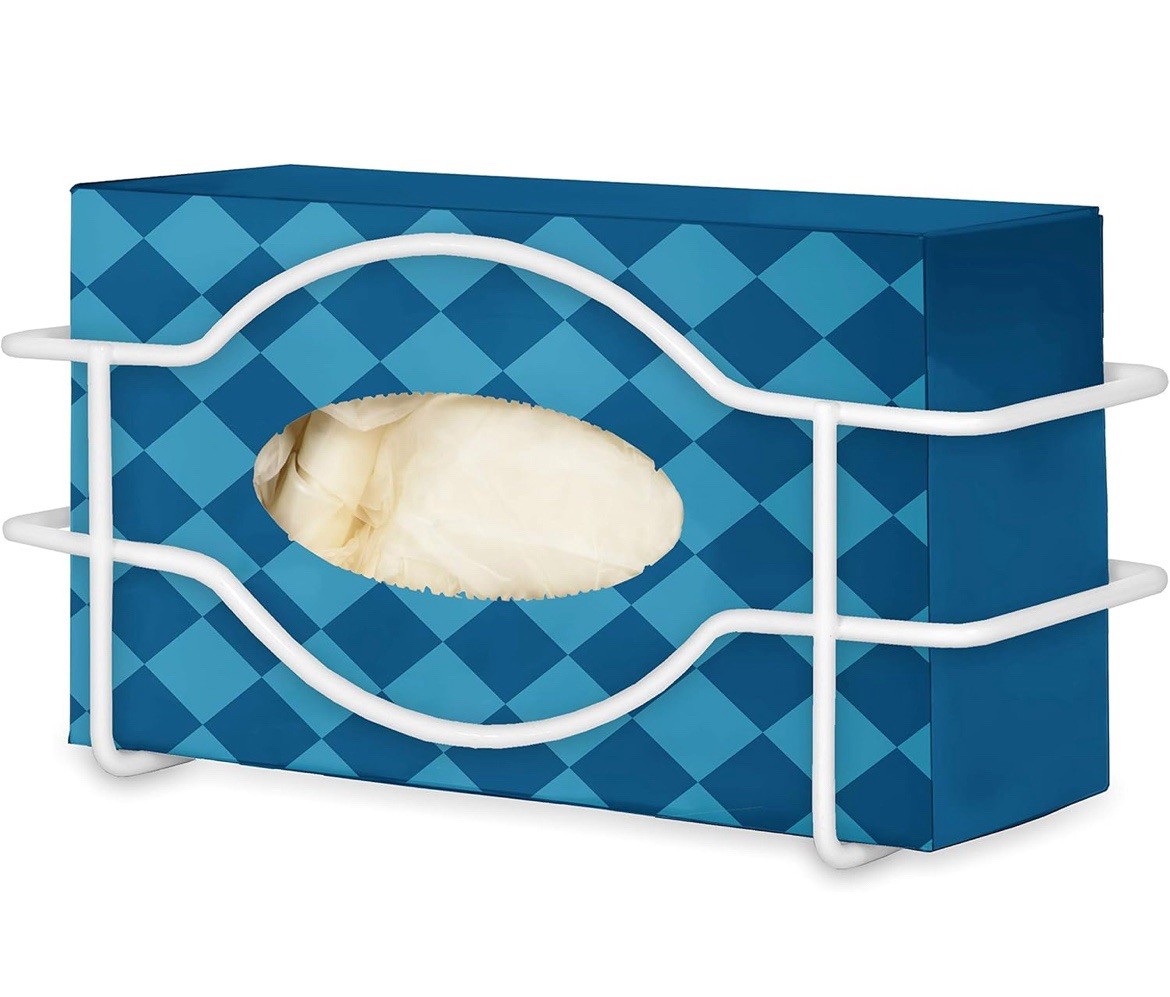 Stock Your Home (White Metal Single Gloves Dispenser, Tissue Box Shelf