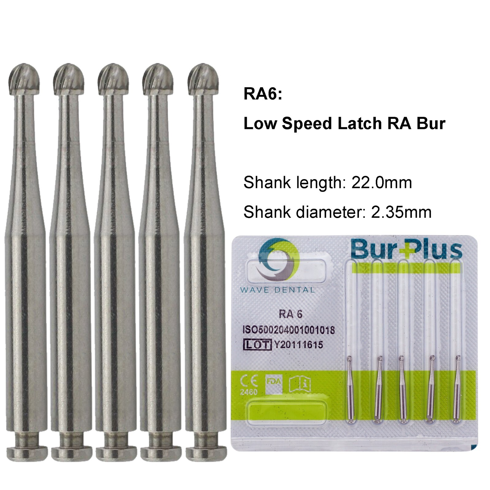 WAVE Dental Round Carbide Burs Latch Surgical Burs 2 4 6 Slow Speed RA 22mm 26mm