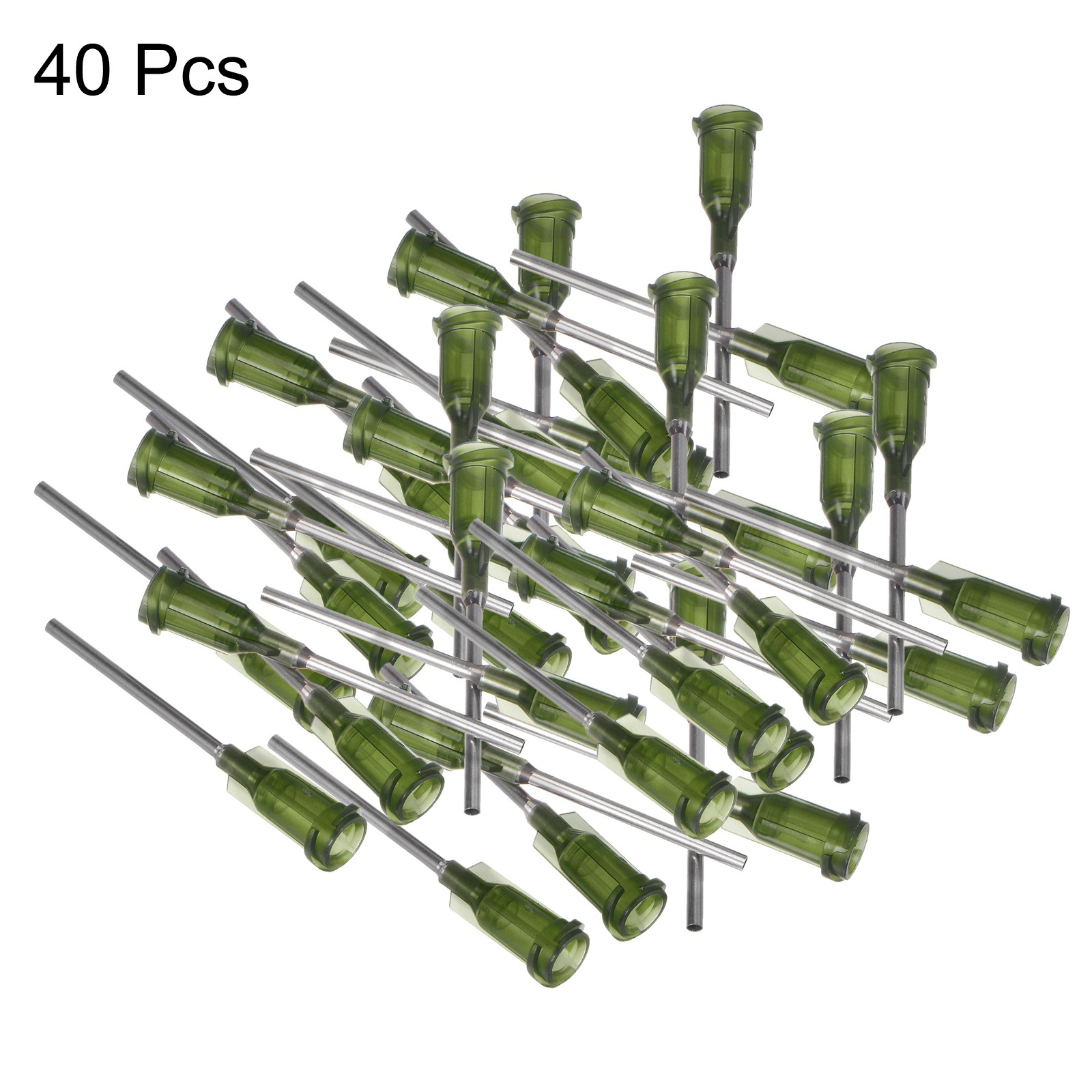 Blunt Tip Dispensing Needle for Liquid Glue Gun, 14G 1″, 40 Pcs Olive