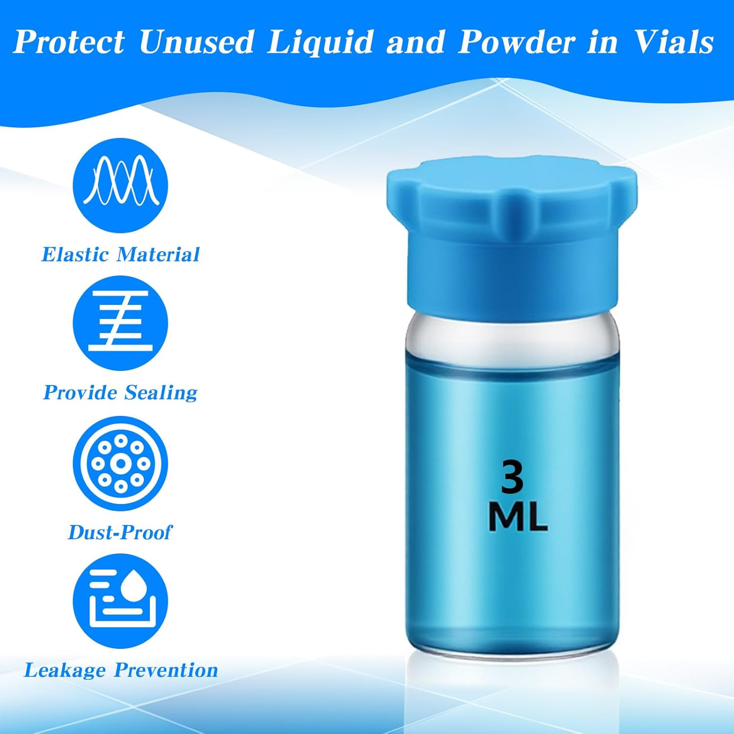 3ml Glass Vials Protective Vial Caps,8Pcs Colorful Peptide Vial Caps Leak-Proof