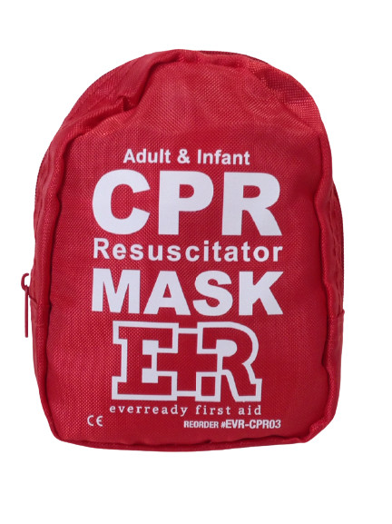 Ever Ready First Aid Adult and Infant CPR Mask Combo Kit – Red