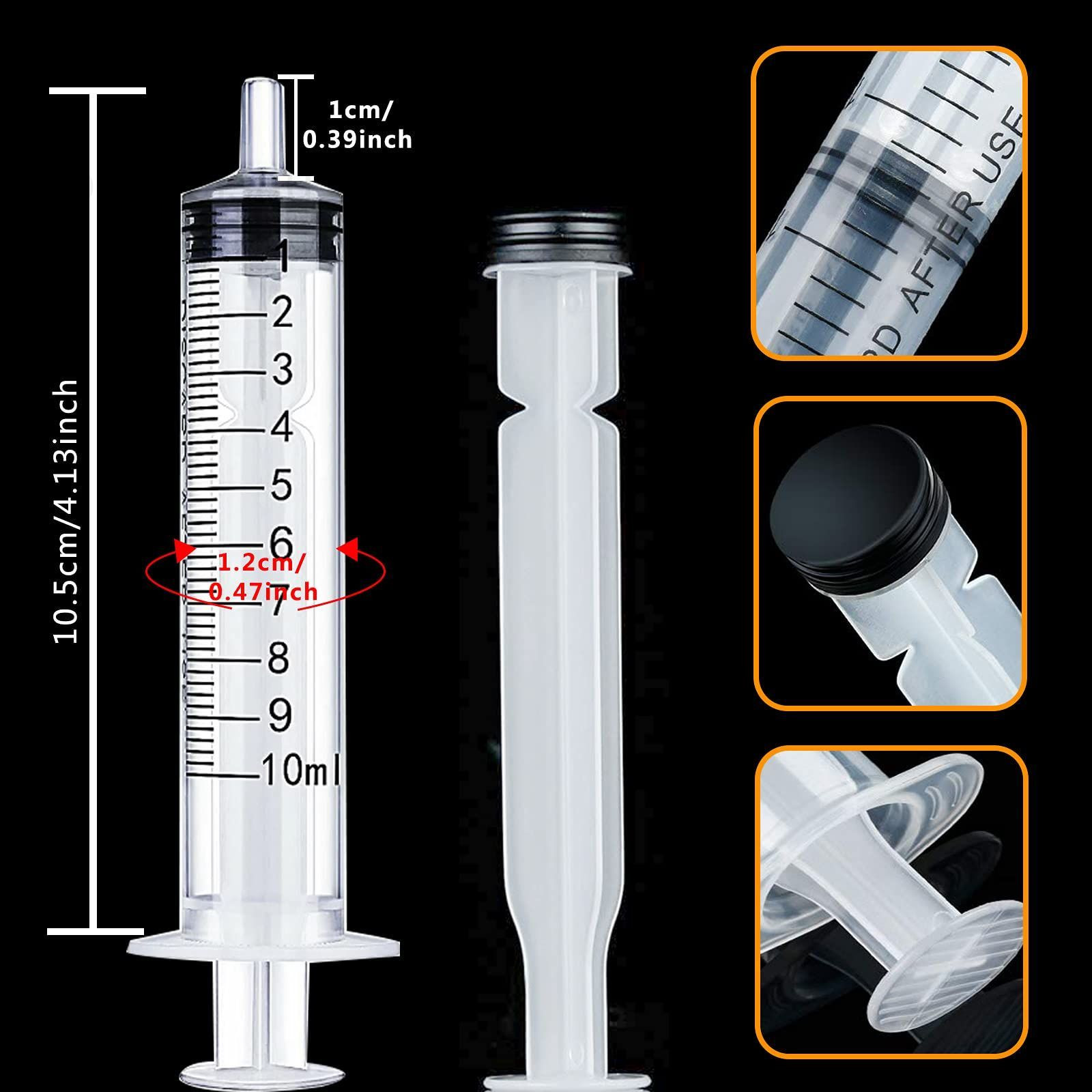 20PCS-10 ml Plastic Syringes, Individually Packge for 10ml/20pcs, white