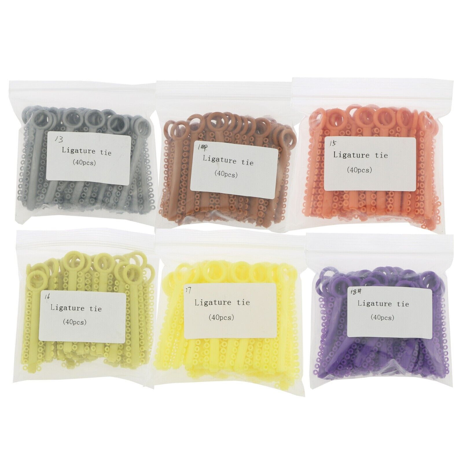1040Pcs/Bag Dental Orthodontic Super Elastic Ligature Ties Rubber Bands 37 Color