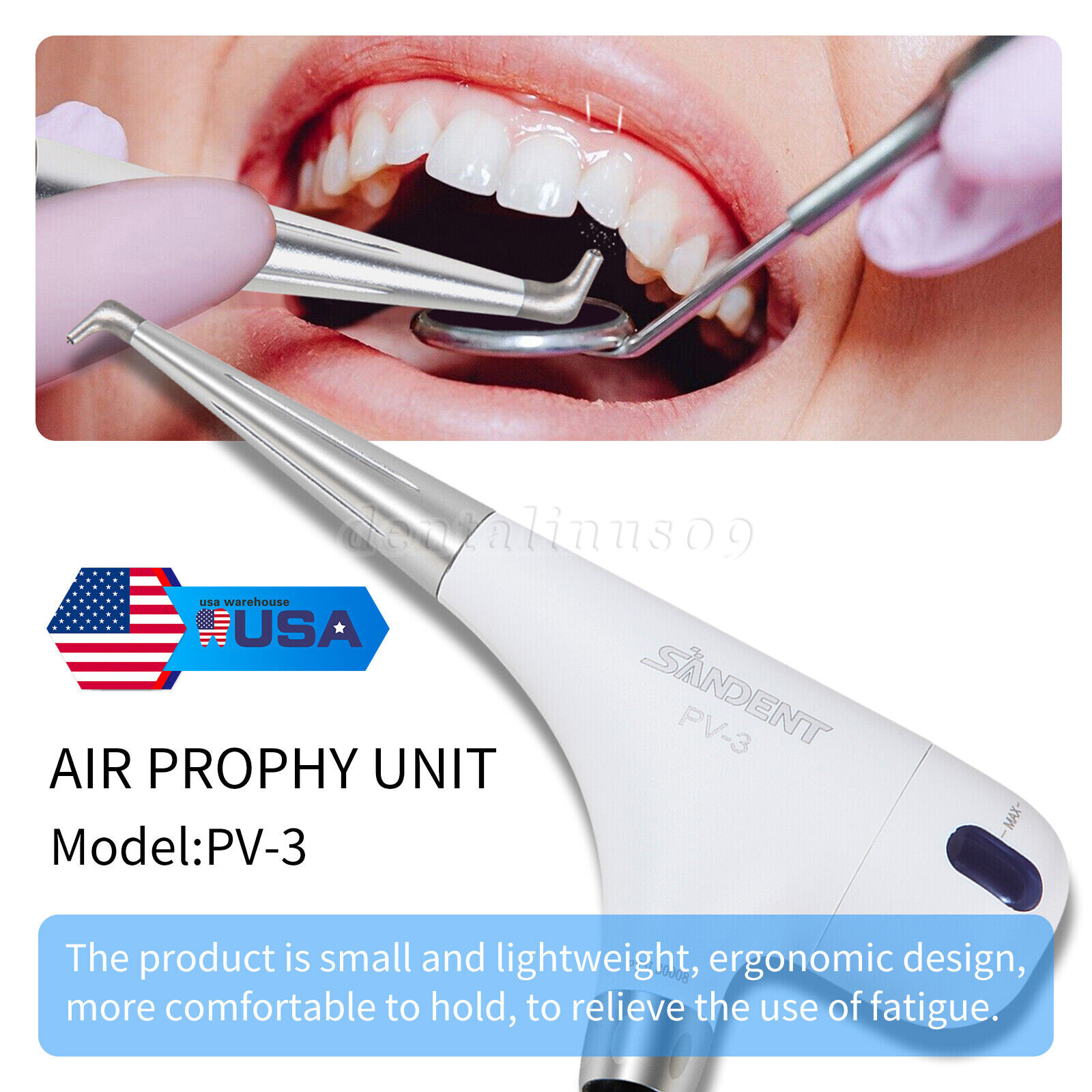 USA Dental Air Flow Teeth Polishing Polisher Handpiece Hygiene Prophy Jet 4 Hole