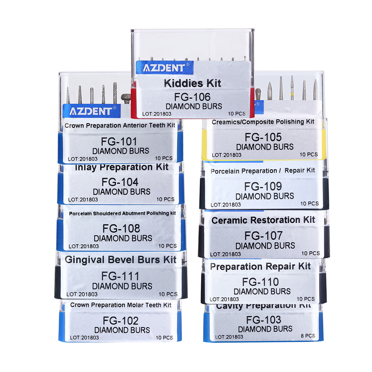 Dental Diamond Burs FG Composite/Polishing FG 101-117 For High Speed Handpiece