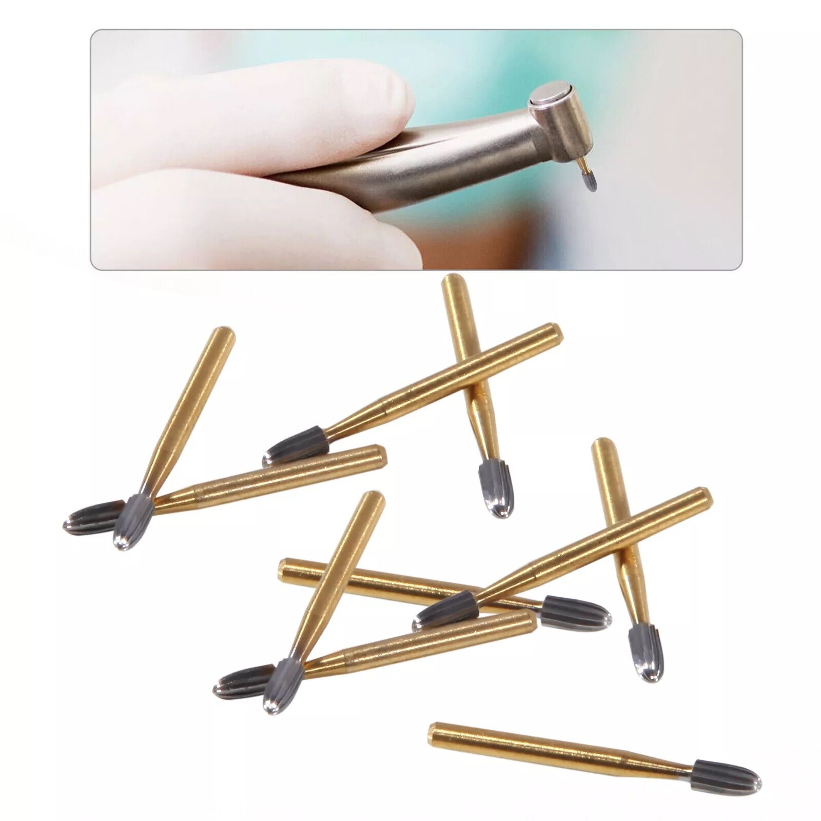Dental Tungsten Carbide Burs Trimming & Finishing Egg FG-7404 FG-7406 7408 USA